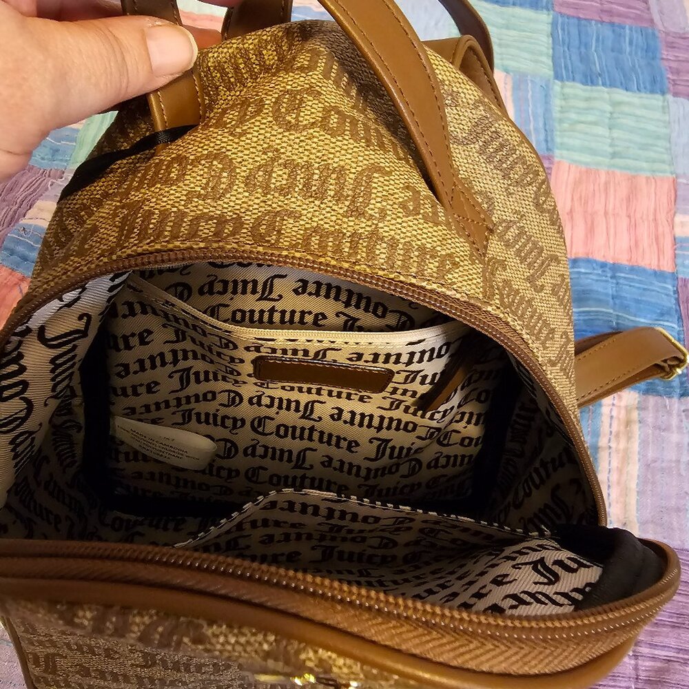 Juicy Couture Back Pack Tan and Brown NWT - Picture 5 of 6